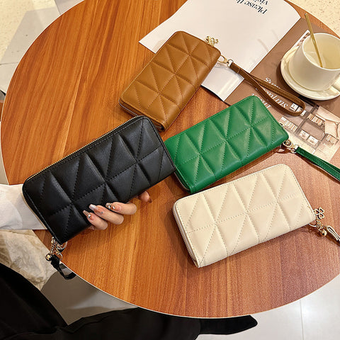 Rhombus Wallet Women's Long European And American Fashion Rhombus Wallet Women's Long European And American Fashion