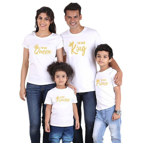 Crown King Family Wear Summer New Short-Sleeved T-Shirt Family Wear Crown King Family Wear Summer New Short-Sleeved T-Shirt Family Wear