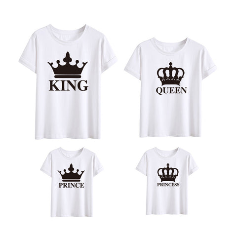 Crown King Family Wear Summer New Short-Sleeved T-Shirt Family Wear Crown King Family Wear Summer New Short-Sleeved T-Shirt Family Wear