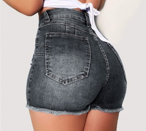 Stretch Slim Fit Ripped Tassel Denim Shorts For Women Stretch Slim Fit Ripped Tassel Denim Shorts For Women
