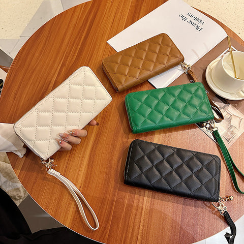 Rhombus Wallet Women's Long European And American Fashion Rhombus Wallet Women's Long European And American Fashion