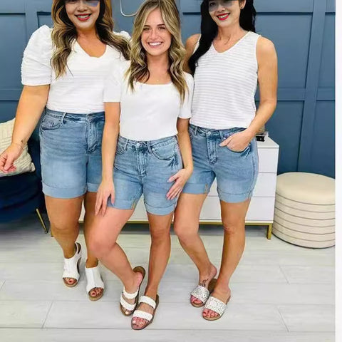 European And American Jeans Plus Size Women's Shorts European And American Jeans Plus Size Women's Shorts