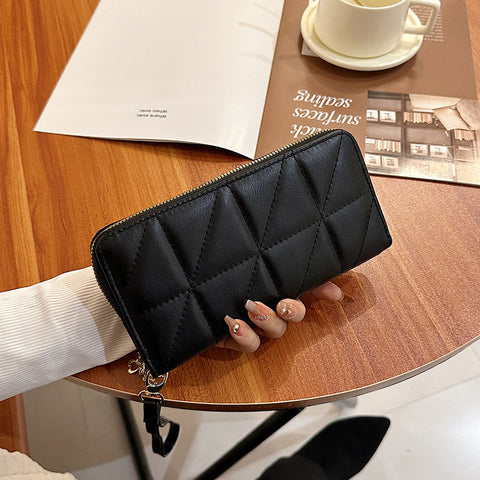 Rhombus Wallet Women's Long European And American Fashion Rhombus Wallet Women's Long European And American Fashion