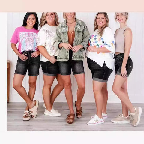 European And American Jeans Plus Size Women's Shorts European And American Jeans Plus Size Women's Shorts
