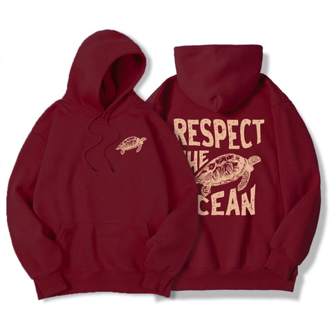Respect Ocean Green Sea Turtles Men's Hoodie Respect Ocean Green Sea Turtles Men's Hoodie