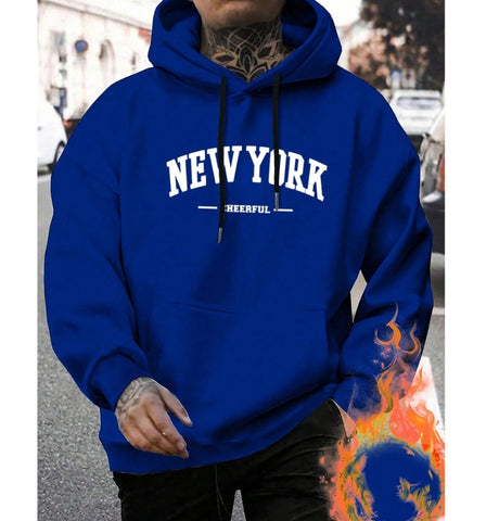 Men's Casual American-style Retro Loose Hooded Sweater Men's Casual American-style Retro Loose Hooded Sweater