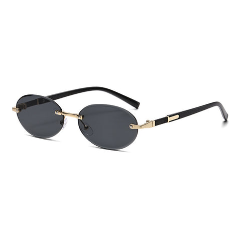 Trimming Oval Frame Sunglasses Frameless Hot Girl Sunglasses Trimming Oval Frame Sunglasses Frameless Hot Girl Sunglasses