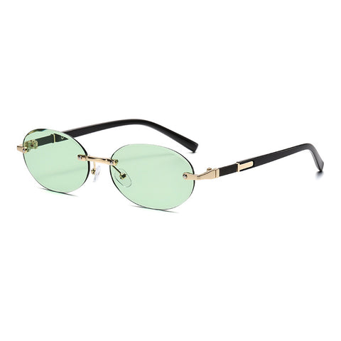 Trimming Oval Frame Sunglasses Frameless Hot Girl Sunglasses Trimming Oval Frame Sunglasses Frameless Hot Girl Sunglasses