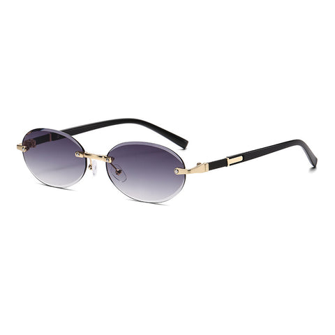 Trimming Oval Frame Sunglasses Frameless Hot Girl Sunglasses Trimming Oval Frame Sunglasses Frameless Hot Girl Sunglasses