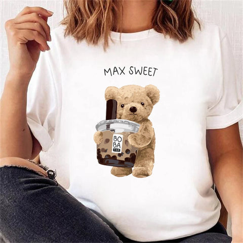 Women’s Short Sleeve Bear Tee – Trendy & Cute Women’s Short Sleeve Bear Tee – Trendy & Cute