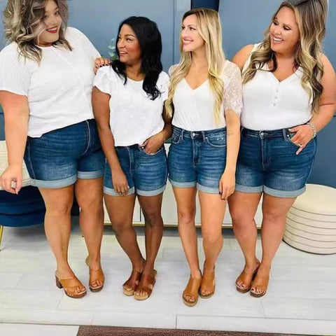 European And American Jeans Plus Size Women's Shorts European And American Jeans Plus Size Women's Shorts