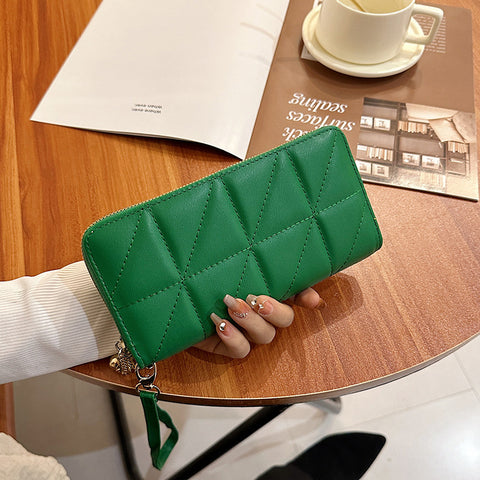 Rhombus Wallet Women's Long European And American Fashion Rhombus Wallet Women's Long European And American Fashion