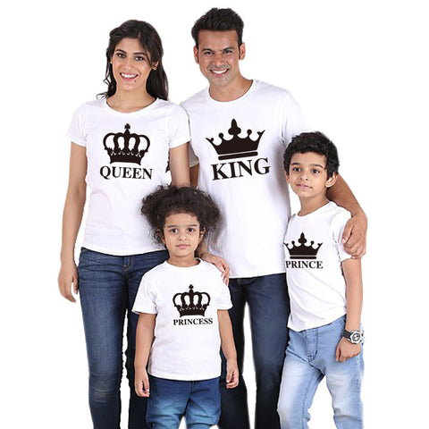 Crown King Family Wear Summer New Short-Sleeved T-Shirt Family Wear Crown King Family Wear Summer New Short-Sleeved T-Shirt Family Wear