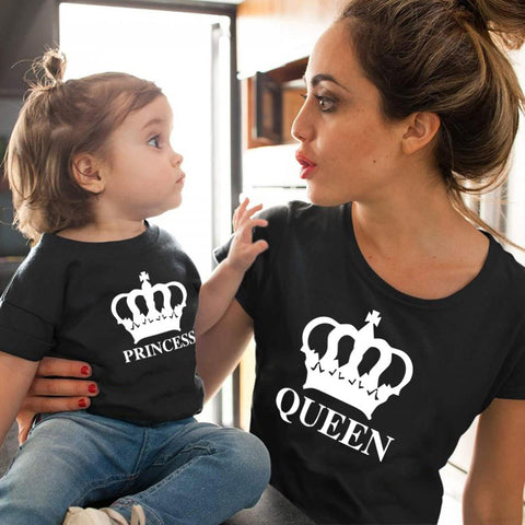Crown King Family Wear Summer New Short-Sleeved T-Shirt Family Wear Crown King Family Wear Summer New Short-Sleeved T-Shirt Family Wear