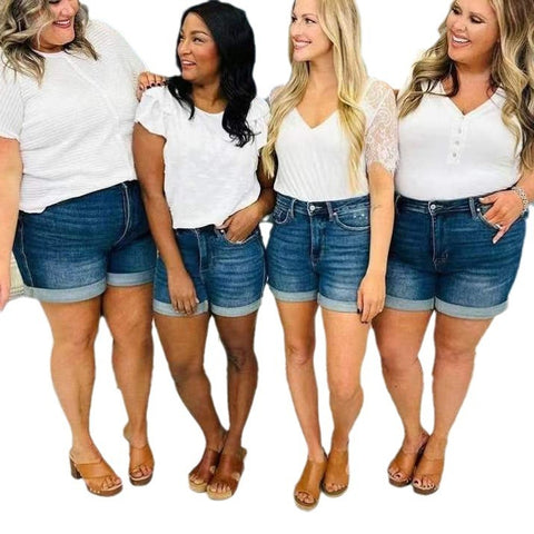 European And American Jeans Plus Size Women's Shorts European And American Jeans Plus Size Women's Shorts