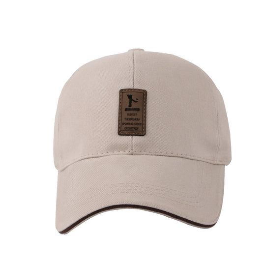 Korean Style Men’s Baseball Cap – Cotton Peaked Hat for Outdoors