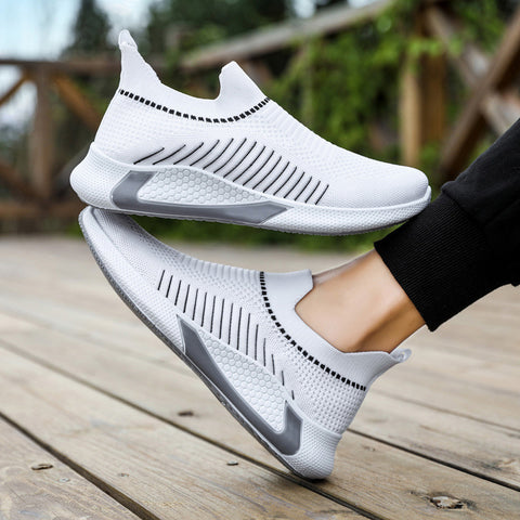 Men’s Mesh Sock Slip-On Sneakers – Breathable Lightweight Running Shoes