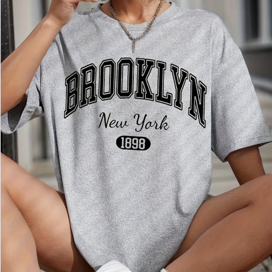 Women's Casual Printed T-Shirt – Drop Shoulder Summer Style