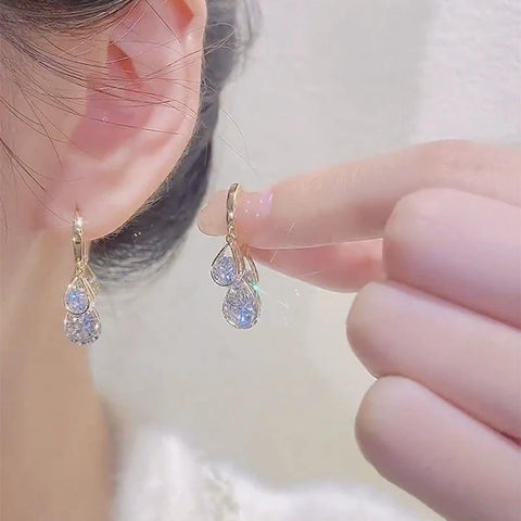 Luxury Zircon Earrings for Women – Butterfly & Flower Drop Style