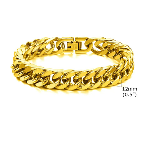 Vnox Heavy Cuban Bracelet – Stainless Steel Punk Rock Jewelry