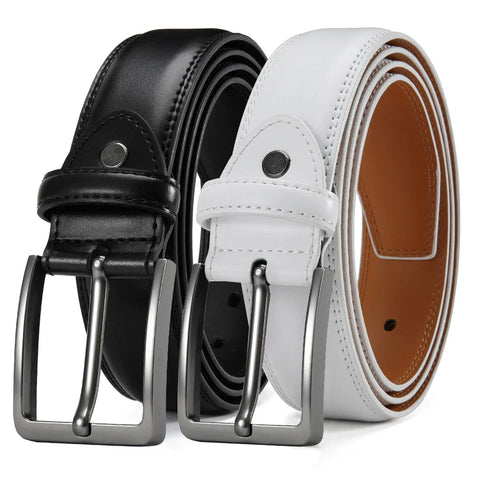 Men’s Cowhide Belt – Metal Buckle, Adjustable, Business Style