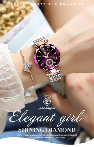 POEDAGAR Brand Women's Watch Stainless Steel Watch.