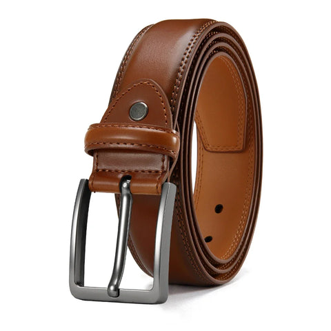 Men’s Cowhide Belt – Metal Buckle, Adjustable, Business Style