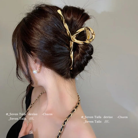 Trendy Metal Hair Claws – Geometric Star Hairpins & Hairgrips