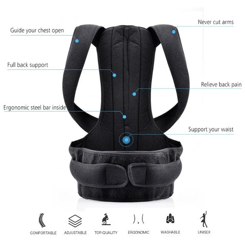 Posture Corrector Brace – Adjustable Back Trainer with Clavicle Support