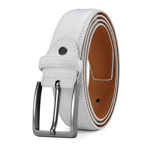 Men’s Cowhide Belt – Metal Buckle, Adjustable, Business Style