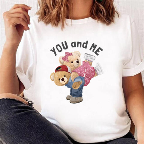 Women’s Short Sleeve Bear Tee – Trendy & Cute