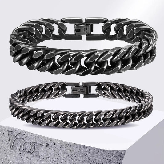 Vnox Heavy Cuban Bracelet – Stainless Steel Punk Rock Jewelry