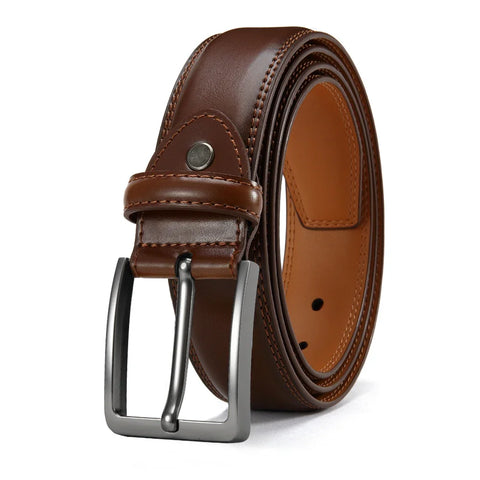 Men’s Cowhide Belt – Metal Buckle, Adjustable, Business Style