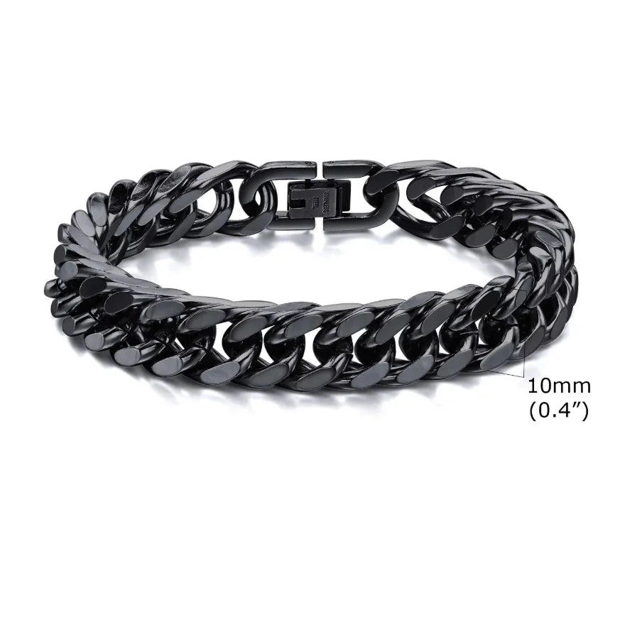 Vnox Heavy Cuban Bracelet – Stainless Steel Punk Rock Jewelry