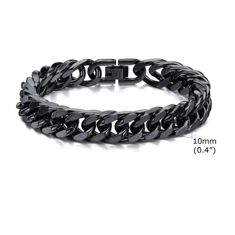 Vnox Heavy Cuban Bracelet – Stainless Steel Punk Rock Jewelry