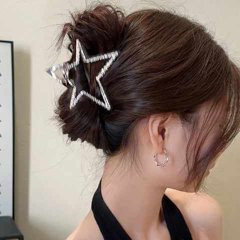Trendy Metal Hair Claws – Geometric Star Hairpins & Hairgrips