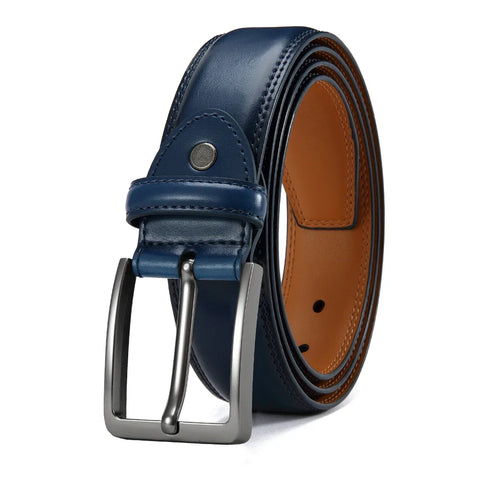 Men’s Cowhide Belt – Metal Buckle, Adjustable, Business Style