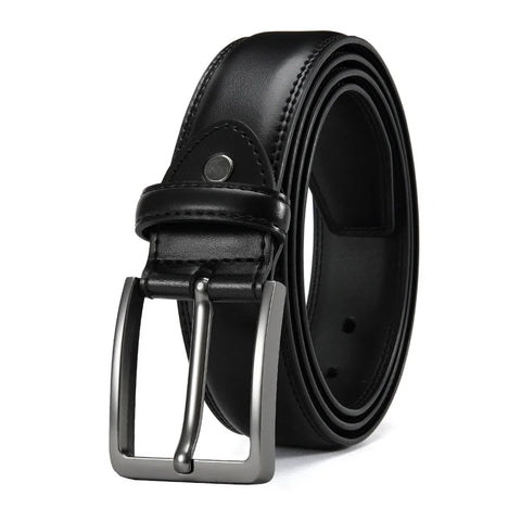 Men’s Cowhide Belt – Metal Buckle, Adjustable, Business Style