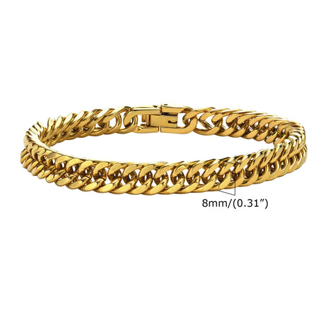 Vnox Heavy Cuban Bracelet – Stainless Steel Punk Rock Jewelry