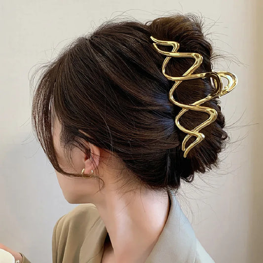 Trendy Metal Hair Claws – Geometric Star Hairpins & Hairgrips