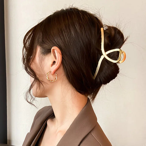 Trendy Metal Hair Claws – Geometric Star Hairpins & Hairgrips
