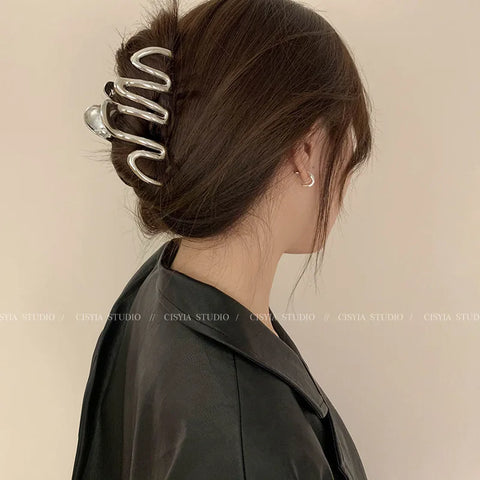 Trendy Metal Hair Claws – Geometric Star Hairpins & Hairgrips