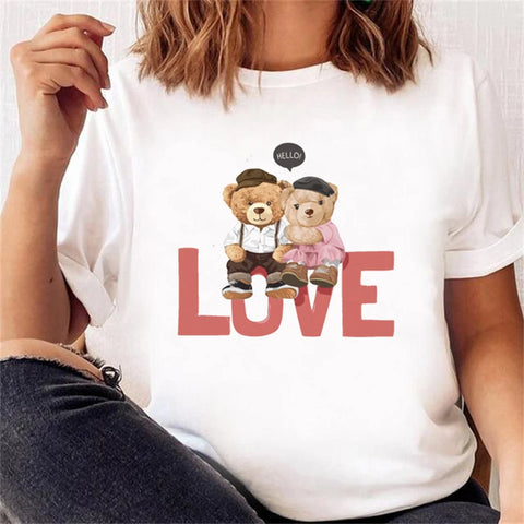 Women’s Short Sleeve Bear Tee – Trendy & Cute