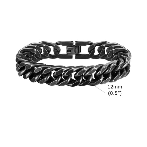 Vnox Heavy Cuban Bracelet – Stainless Steel Punk Rock Jewelry