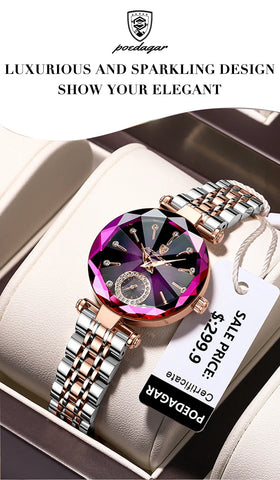 POEDAGAR Brand Women's Watch Stainless Steel Watch.