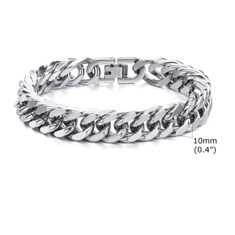 Vnox Heavy Cuban Bracelet – Stainless Steel Punk Rock Jewelry